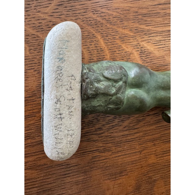 Early 20th Century Bronze Art Deco Stylized Female Torso Sculpture For Sale - Image 5 of 6