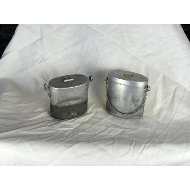 1940s French Military WWII Aluminium Mess Kits - Set of 2 For Sale - Image 4 of 12