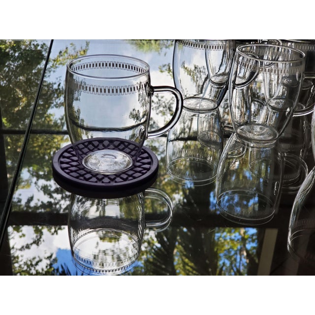 Transparent 1960s Rare- 10 Vintage Schott Mainz Jena Glass Clear Delicate Coffee/ Tea Cups For Sale - Image 8 of 18