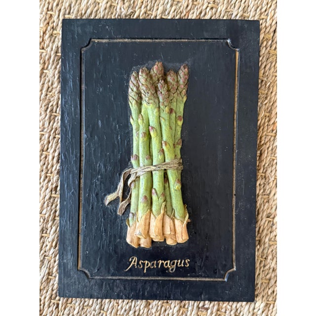 Black Set/6 Trompe l'Oeil Vegetable Wall Sculptural Art For Sale - Image 8 of 12