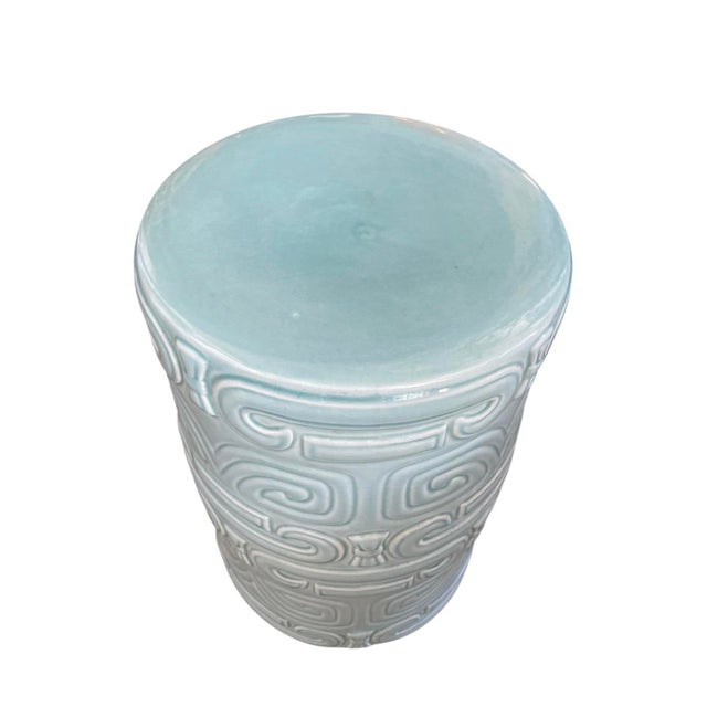 Italian Mid-Century Italian Glazed Ceramic Garden Stool For Sale - Image 3 of 11