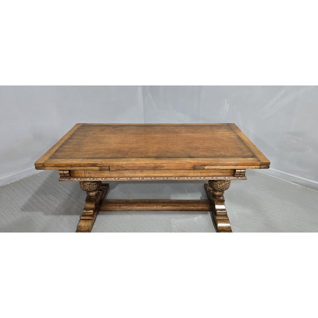 Farmhouse Refectory Dining Table in Oak, 1920s For Sale - Image 11 of 13