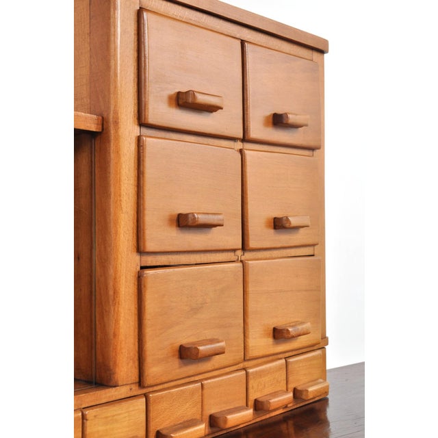 How cute is this! a beechwood chest of drawers with a display compartment. It can be hung, but of course, it can also be...