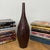 Rustic Textured Reddish Brown & Black Glazed Ceramic Vase For Sale - Image 3 of 9