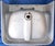 1973 Vintage "Standard" Clair De Lune Blue Cast Iron & Porcelain Wall-Mounted Sink For Sale - Image 15 of 18