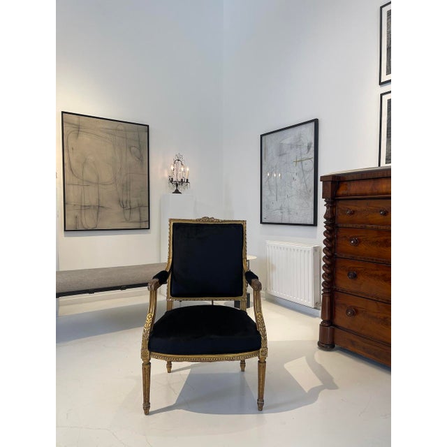 Set of Four Louis XVI–Style Giltwood Armchairs, France, Late 19th Century For Sale - Image 11 of 12