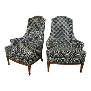 1970s Mid-Century Modernist Empire Inspired Club Chairs - a Pair For Sale