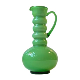 Scandinavian Green Glass Jug Vase from Ryd Glasbruk, 1970s For Sale