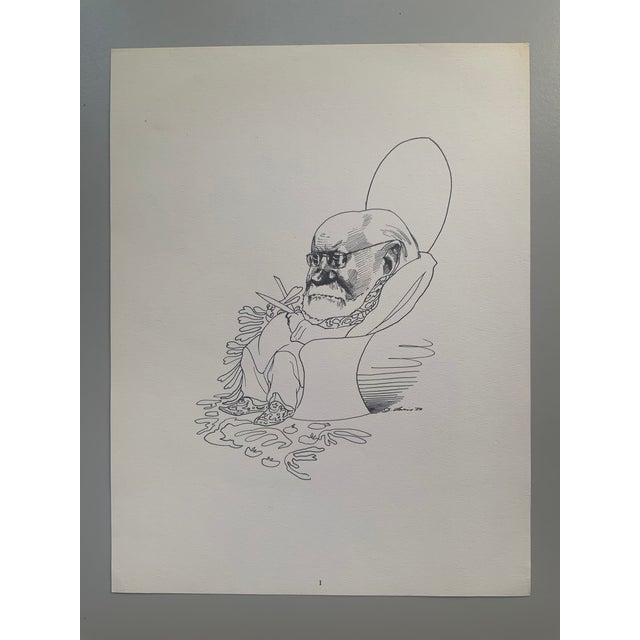 1970s 1974 Print Portfolio of Artists Caricatures by David Levine - Set of 14 For Sale - Image 5 of 18