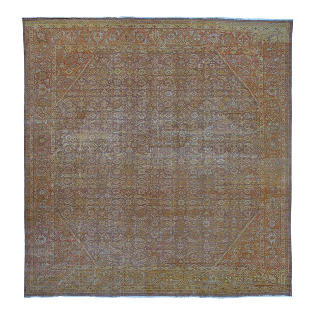Oversize Square Antique Persian Mahal Rug For Sale