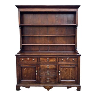 Antique English Oak Welsh Dresser For Sale