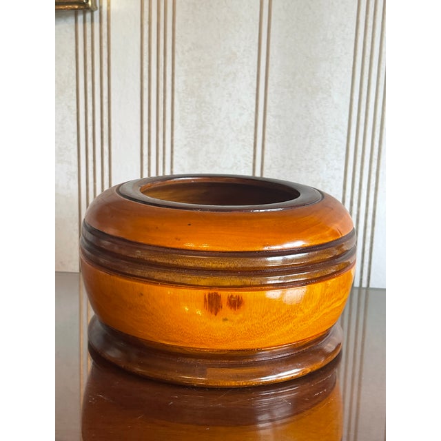 Antique Wood Lidded Tobacco Jar From 1840 For Sale - Image 4 of 11
