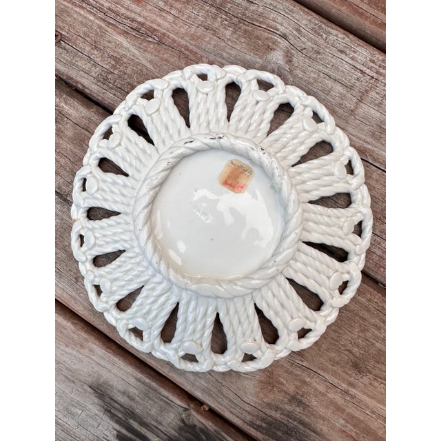 Mid 20th Century Majolica Hand Painted Strawberries Ceramic Plate Made in Spain For Sale - Image 5 of 12