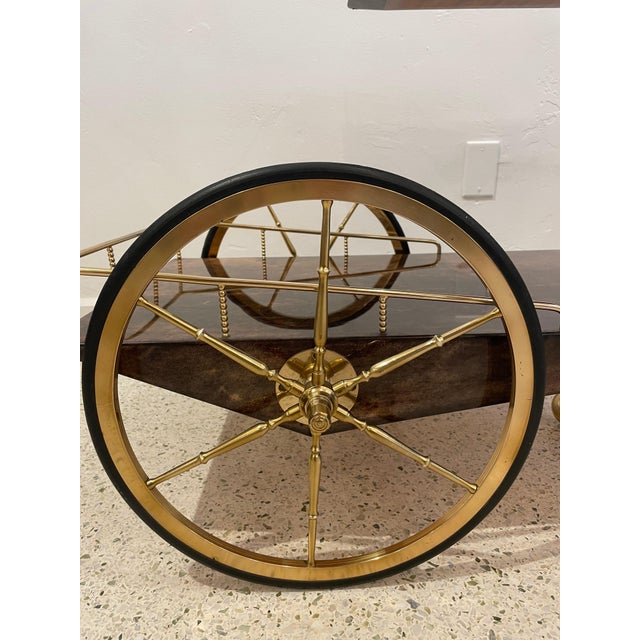 Aldo Tura Geometric Design Bar Cart For Sale - Image 9 of 18