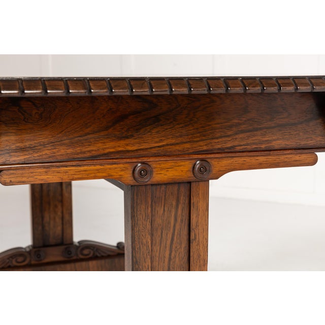 Antique English Regency Rosewood Library Table, 1800s For Sale - Image 3 of 10