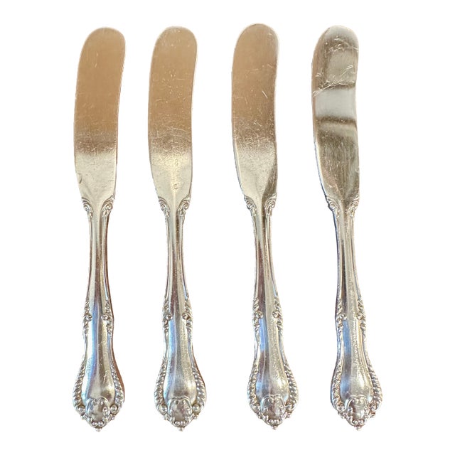 Mid 20th Century Reed & Barton Silver Plated Butter Knives - Set of 4 For Sale