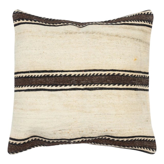 20"x20" Rustic Kilim Pillowcase. Handmade Cushion Cover. Vintage Accent Pillow For Sale