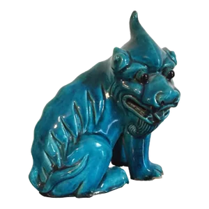 Early 19th Century Chinese Monochrome Turquoise Glaze Lion Mythical Figure
