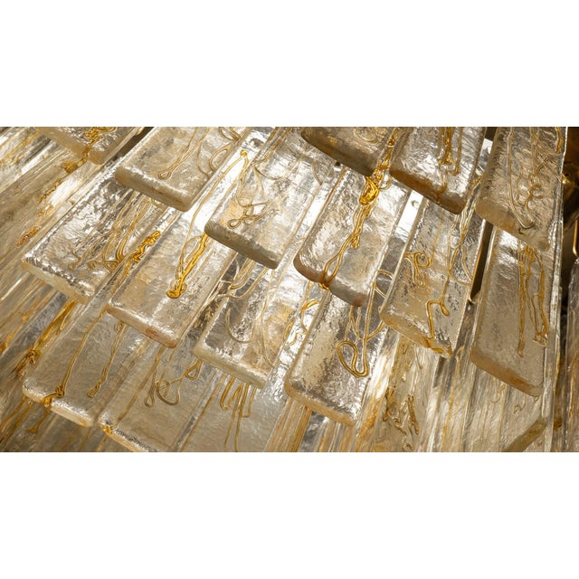 Large Handcrafted Murano Glass Prism Waterfall Chandelier, 1970s For Sale - Image 12 of 16