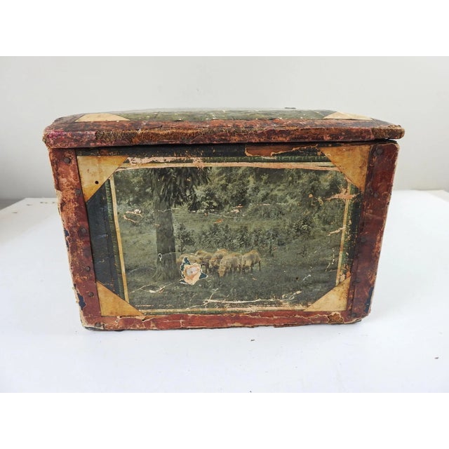 Antique Distressed Folk Art Box For Sale - Image 10 of 13