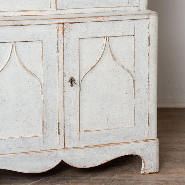 Late 19th Century Swedish Gustvian Bookcase Display Cabinet With Upper Glass Doors For Sale - Image 12 of 13