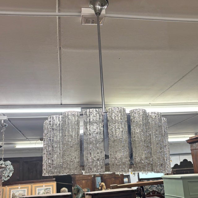 1930s Doria Chandelier with Metal Stem, 17 Glasses and 9 Light Points from Venini, 1900 For Sale - Image 5 of 12