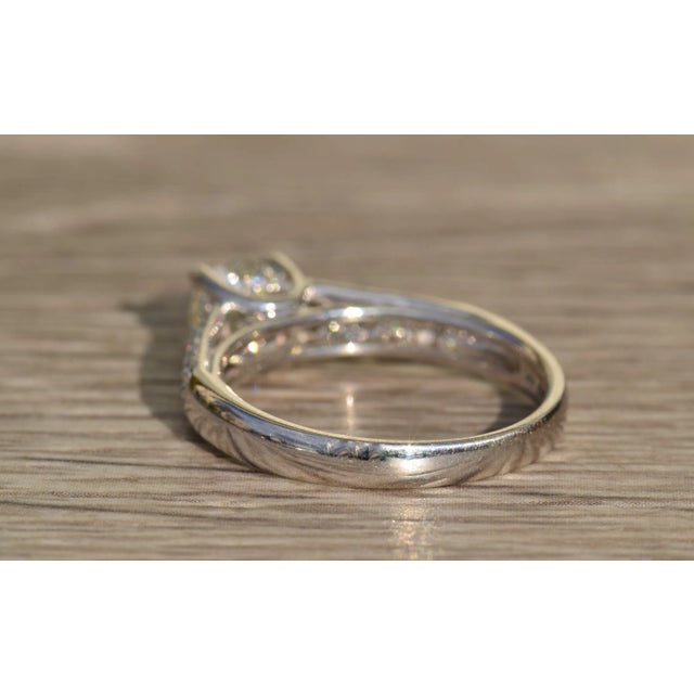 Contemporary The Lydian: Ladies 14K White Gold and Diamond Engagement Ring For Sale - Image 3 of 9