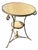 Marble & Iron Side Table — Ornate Scrollwork Base • Two‑Tier Design For Sale
