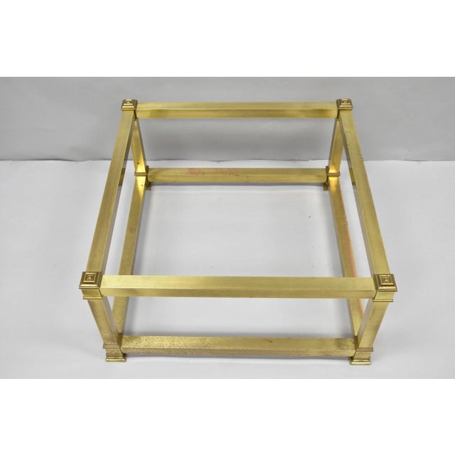 Vintage Mastercraft Hollywood Regency Square Brass Coffee Table Base Only For Sale - Image 15 of 16