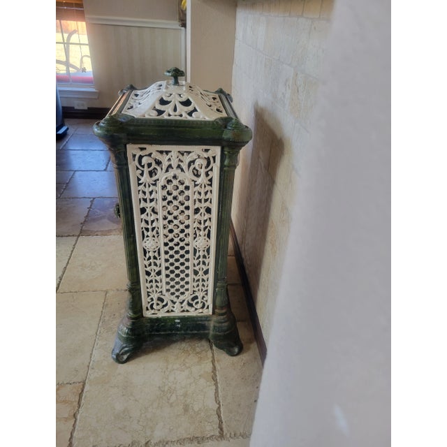 Antique 1910s Belgium Calorifere Enameled Stove For Sale - Image 9 of 12
