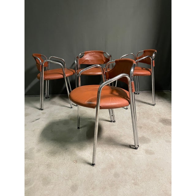 Vintage Dinning Chairs by Gastone Rinaldi, 1980s, Set of 4 For Sale - Image 4 of 9