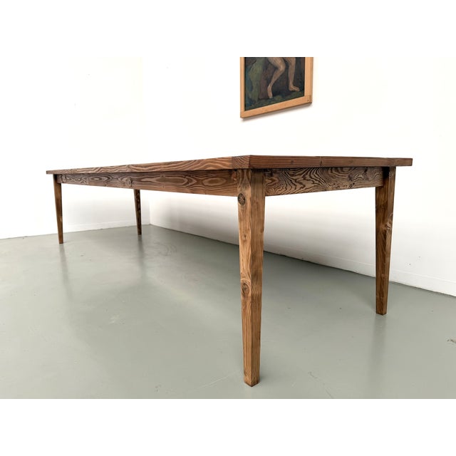 Vintage Farmhouse Table in Pine, 1970 For Sale - Image 4 of 18