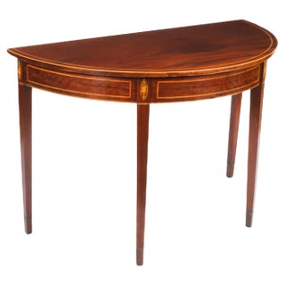 18th Century George III Demi Lune Console Side Table For Sale