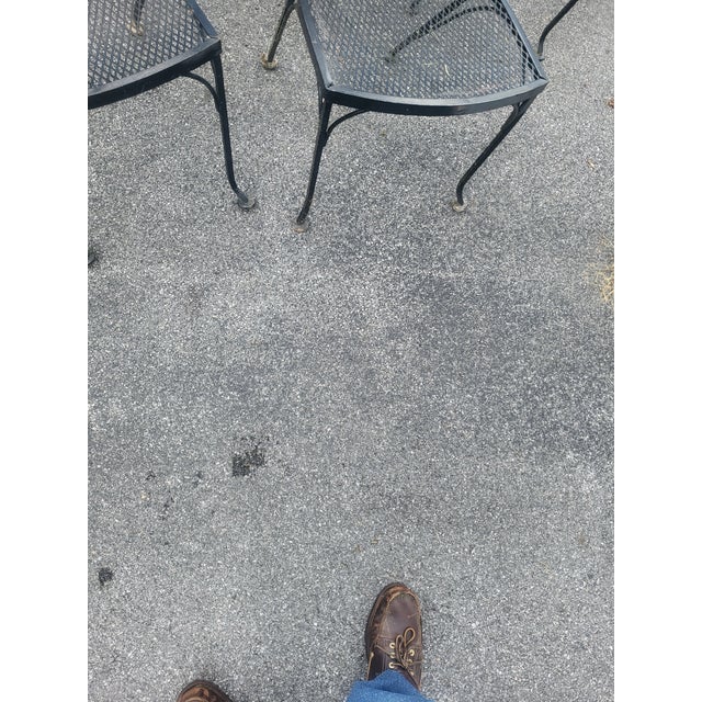 Mid-Century Modern Mid 20th Century Wrought Iron Mid Century Style Table & 6 Chairs For Sale - Image 3 of 5
