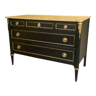 Maison Jansen Ebonized Marble-Top Commode For Sale