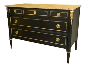Maison Jansen Ebonized Marble-Top Commode