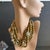 Metal Vintage Multi-Strand Beaded Necklace Chunky Statement Cocktail Gold Rhinestone For Sale - Image 7 of 10