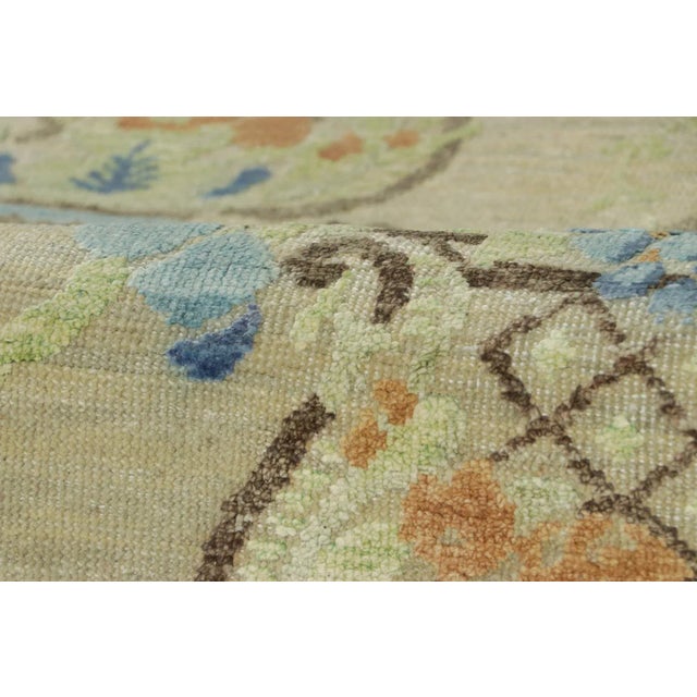 Textile Rug & Kilim’s Block Print Rug in Beige With Elegant Floral Vase Motifs For Sale - Image 7 of 7