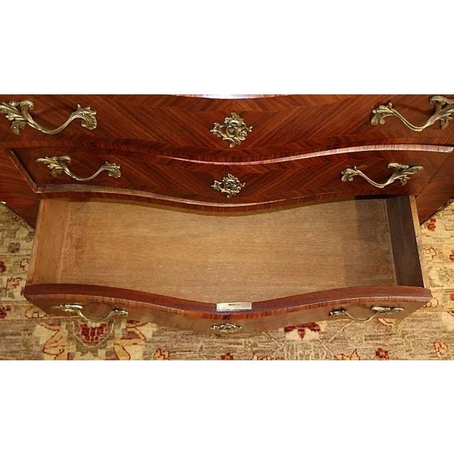 1960s Italian Kingwood Marble Top Bronze Mounted Dresser Commode Chest of Drawers For Sale - Image 10 of 10