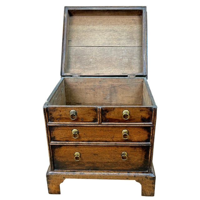 18th Century Oak Bedside Chest Close Stool, 1720 For Sale - Image 4 of 11