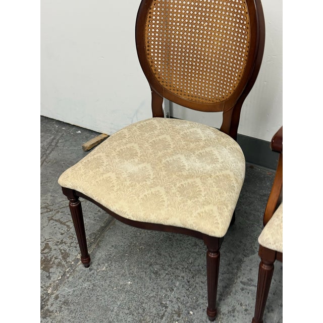 Brown Bombay Company Traditional Oval Cane-Back Chairs, Set of Two For Sale - Image 8 of 12