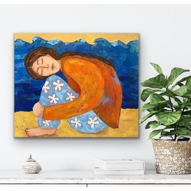 "Turtle Girl" Contemporary Original Expressionist Painting by Tracy Allegro For Sale - Image 9 of 11