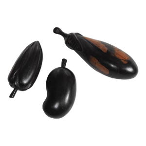 Collection of Carved Wood Fruit - Set of 3