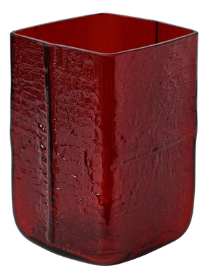 Swedish Red Glass Vase by Christer Sjögren for Lindshammar, 1960s