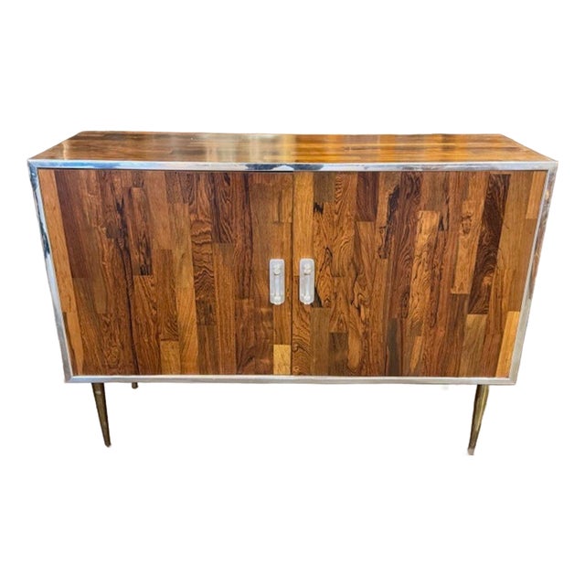 Italian Mid-Century Patchwork Side Cabinet For Sale