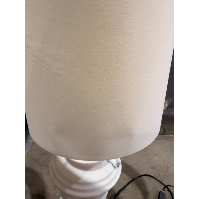Noir White Marble Table Lamp For Sale In West Palm - Image 6 of 7