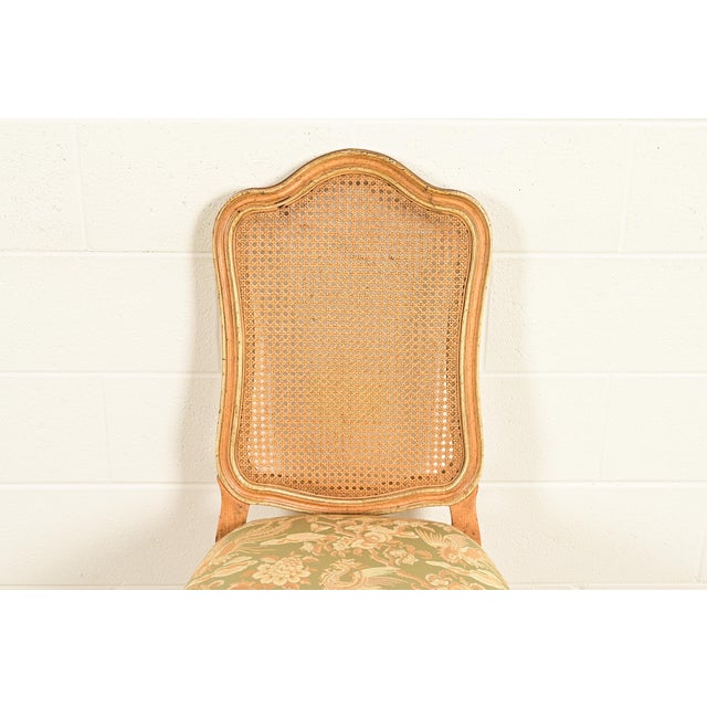 John Stuart French Provincial Louis XV Carved Oak and Cane Back Side Chairs or Dining Chairs | Pair For Sale In South Bend - Image 6 of 14