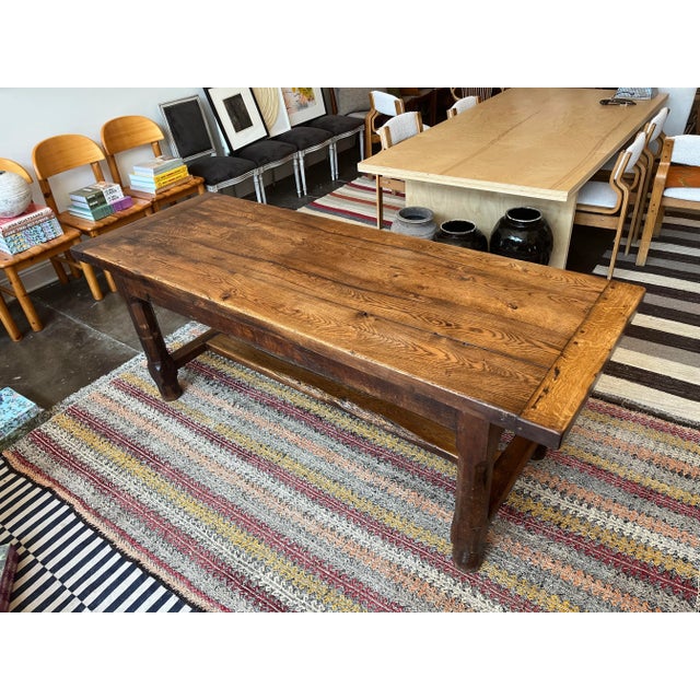 French Provincial Late 19th Century French Oak Provincial Farmhouse Table For Sale - Image 3 of 10