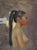 Carrying the Fire Within by Kirsten Savage | Oil on panel Portrait of a woman in profile. For Sale