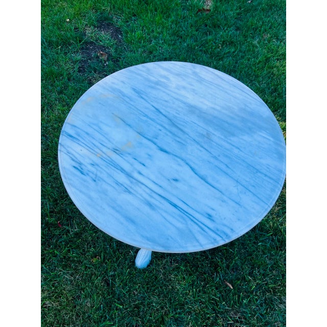 English Antique English Iron Pub Table With Marble Top For Sale - Image 3 of 7